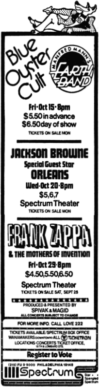 29/10/1976Spectrum theater, Philadelphia, PA